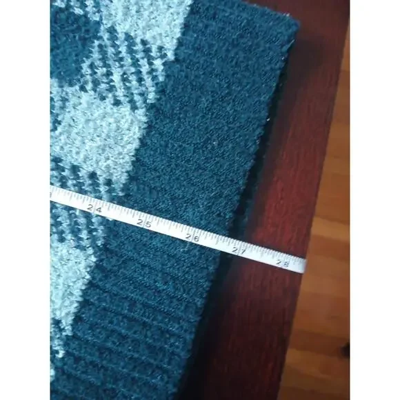 FULL TILT Wavy Checker Sweater Large Green  Y2K 90s Retro Size Medium - Picture 8 of 9